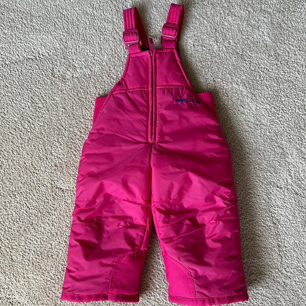 Arctix Kids Insulated Snow Bib Overalls Pink 18M.
